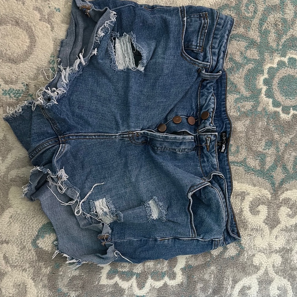Distressed Denim Shorts